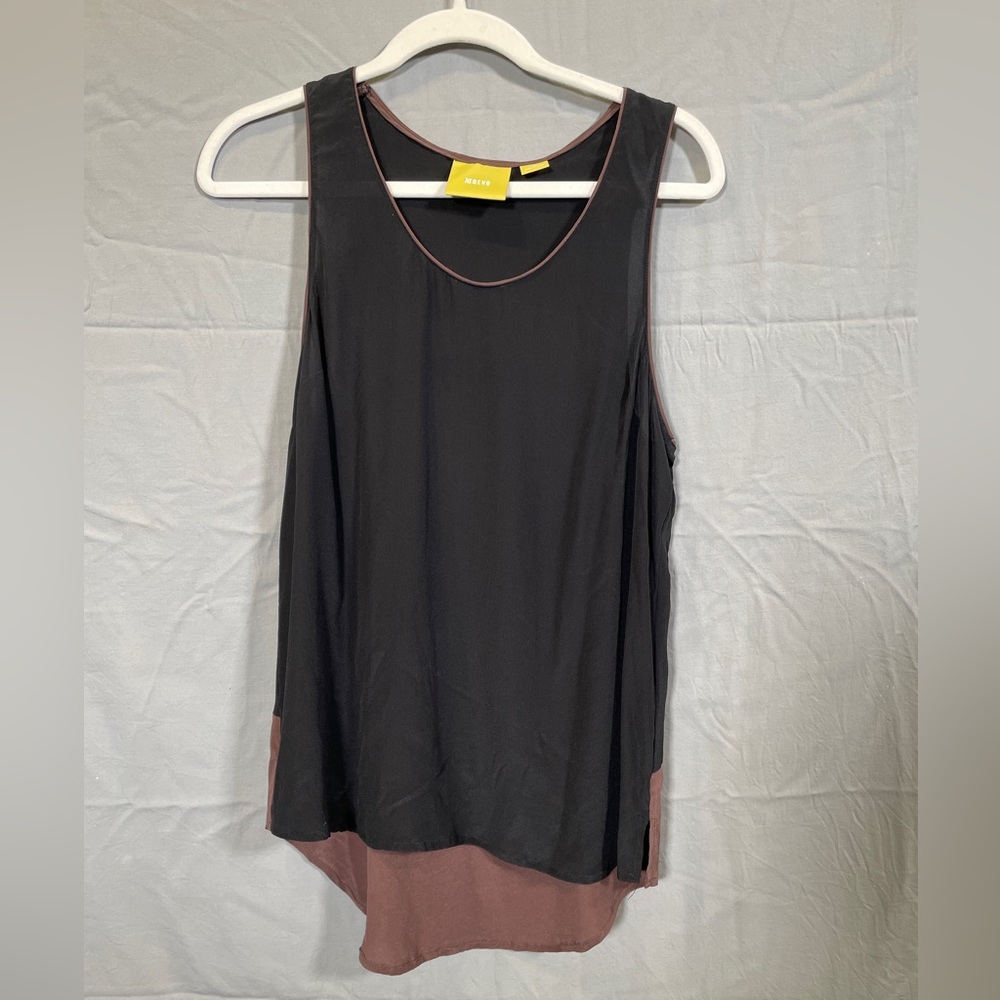 Maeve silk color blocked tank top